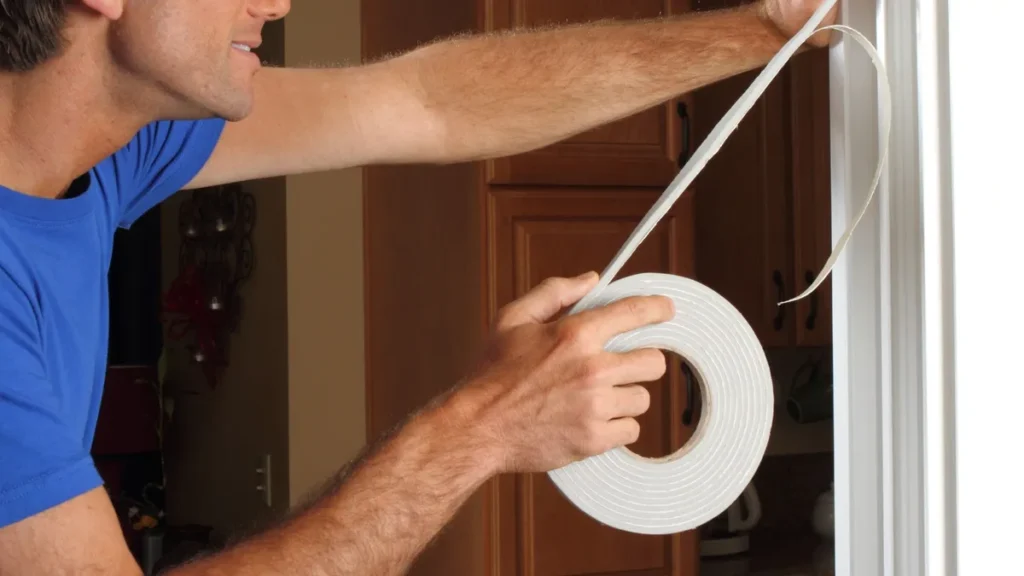 Sioux Falls homeowner adding weatherstripping for insulation upgrade